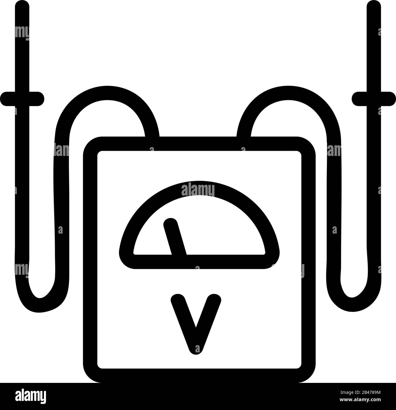 Voltmeter icon vector. Isolated contour symbol illustration Stock