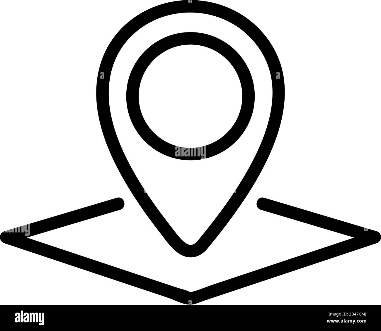 Location icon vector. Isolated contour symbol illustration Stock Vector ...