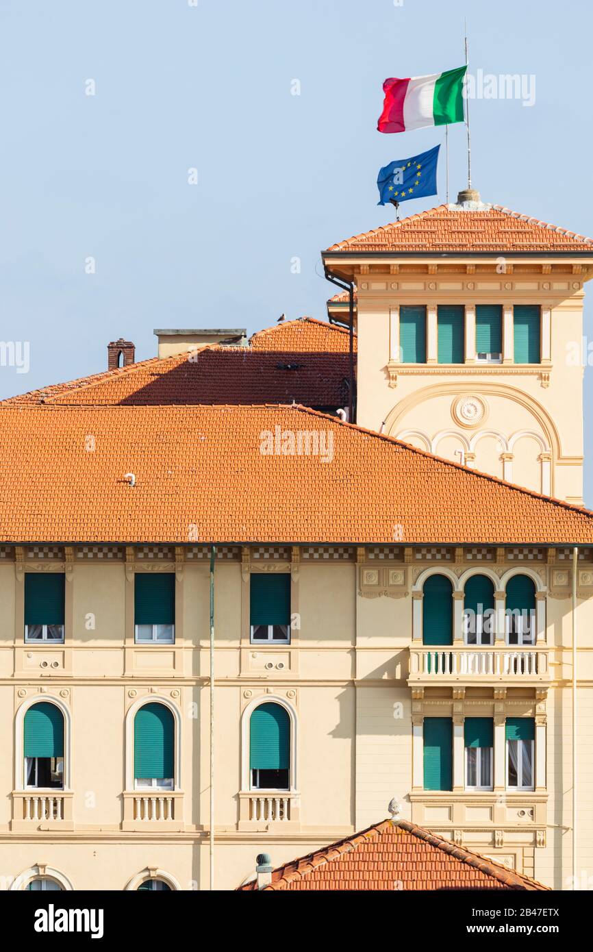 Exterior view of The Grand Hotel Royal in Viareggio, Tuscany, Italy. Stock Photo