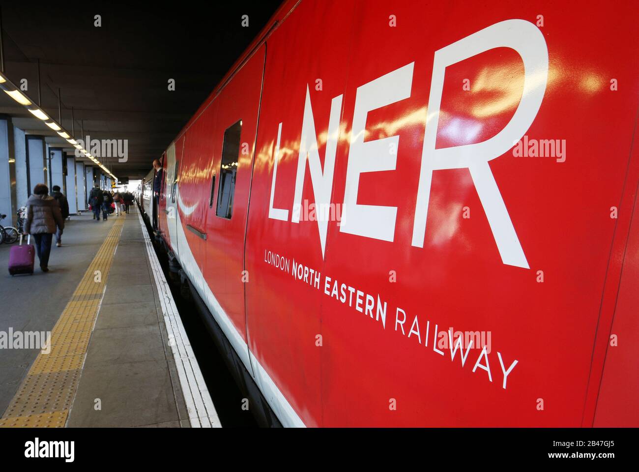 LNER livery on rolling stock at King's Cross Station in London. PA