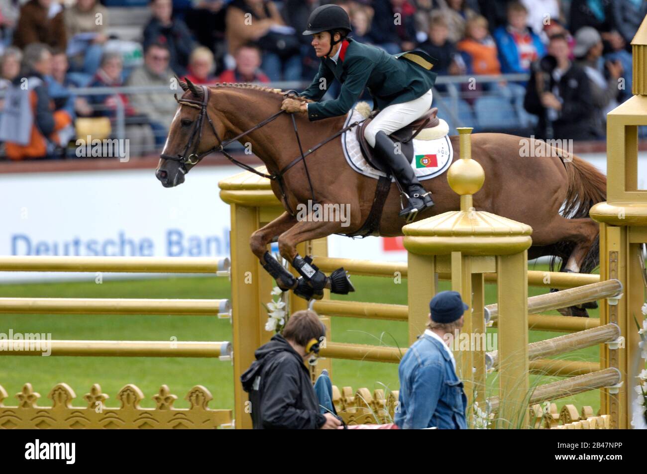 Luciana Diniz (POR) riding Dover, World Equestrian Games, Aachen, August 2006, Showjumping Speed