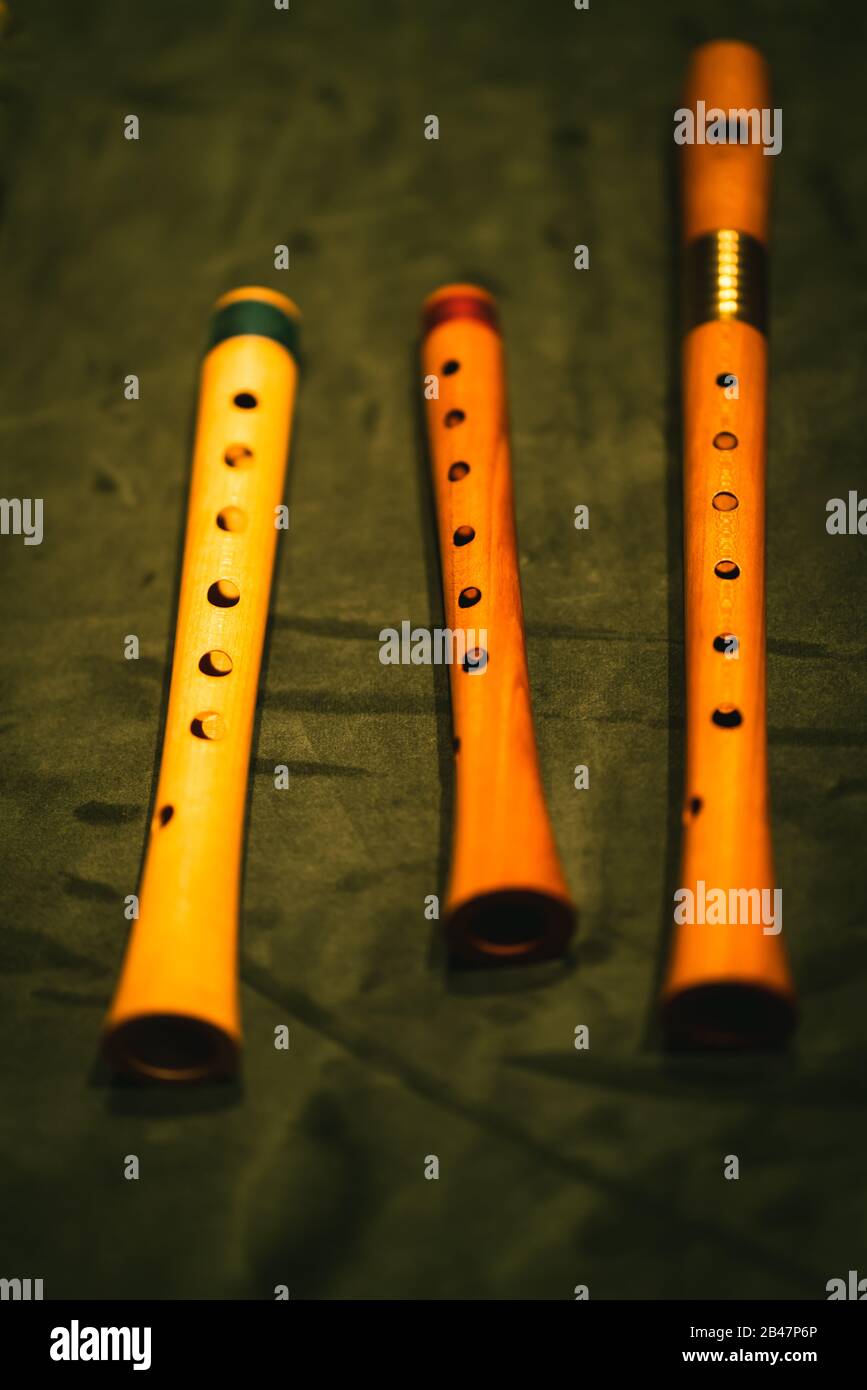 Early Music Historical Instrument Wooden Soprano Recorders Stock