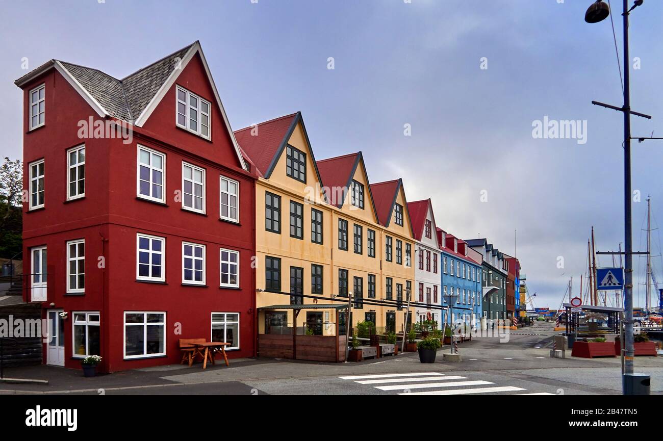 2018 typical waterfront houses in front of the marina hires stock