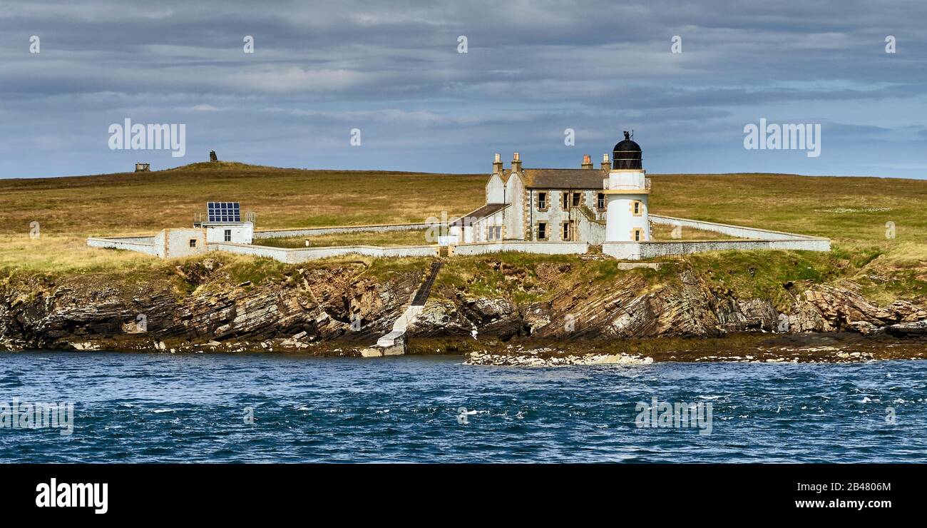 UK, Scotland, Orkney Islands is an archipelago in the Northern Isles of Scotland, , Atlantic Ocean, the, lighthouse of Mainland, Stock Photo