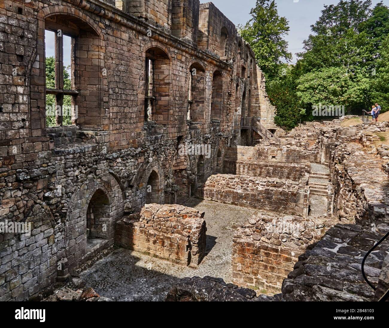 Dunfermline Monastery and Royal Palace ruins, one of great cultural and historic centers of Scotland, The Benedictine Monastery was once richest and most powerful in Scotland, The Royal Palace was built in the 16th C to house important guests Stock Photo