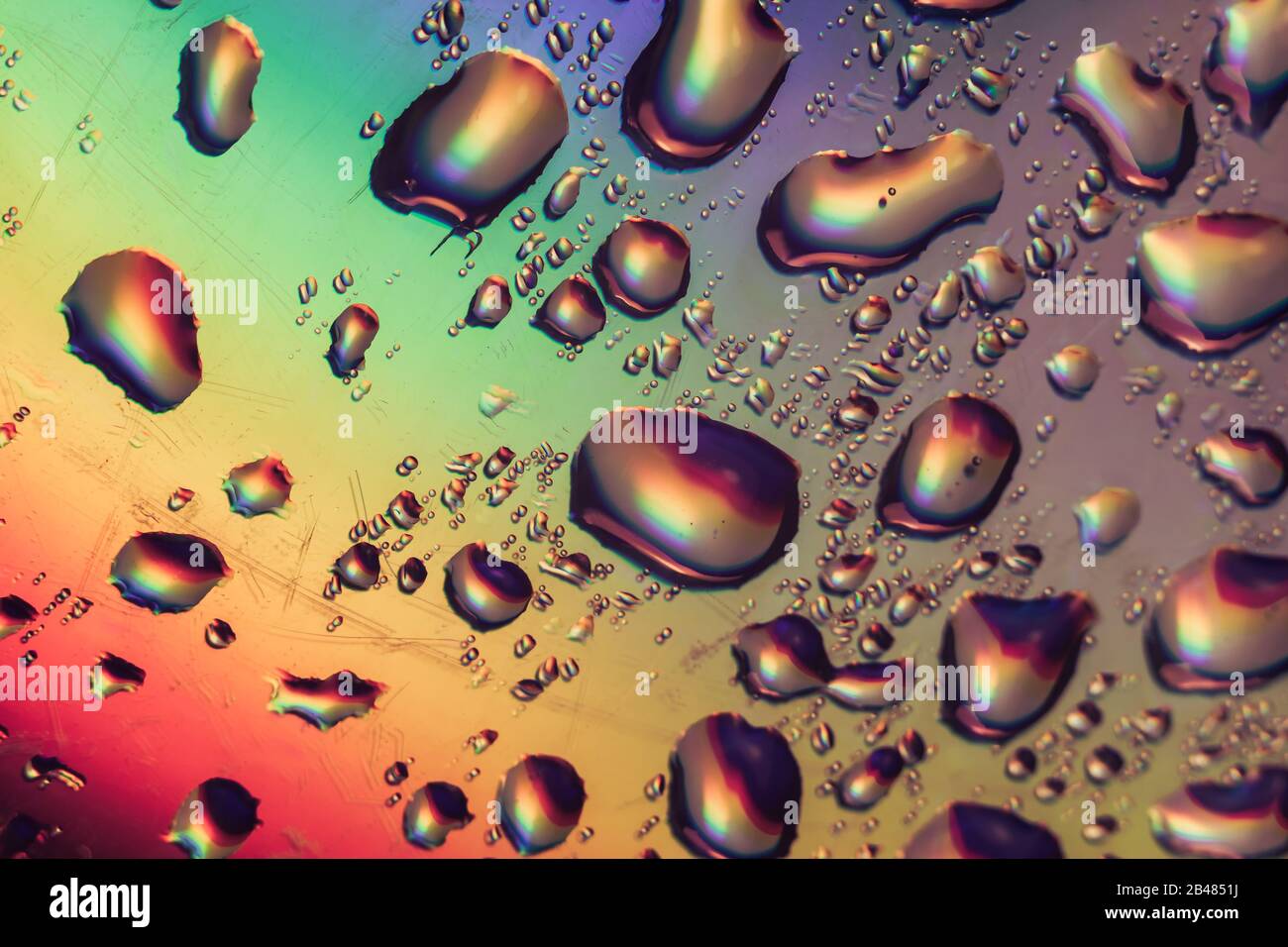 Beautiful Abstract Multi Colored Water Drop Of Holographic Effect Background Pattern For Design Macro Photography View Stock Photo Alamy