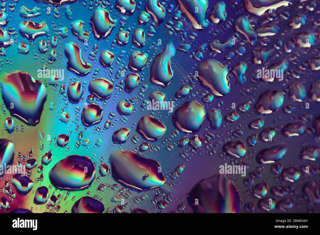 Beautiful Abstract Multi Colored Water Drop Of Holographic Effect Background Pattern For Design Macro Photography View Stock Photo Alamy