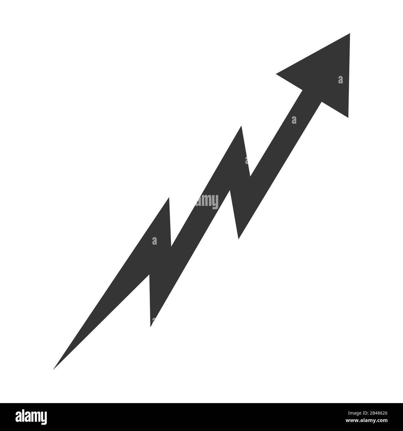 Vector up arrow. Black rising arrow isolated. Vector illustration. Success concept. Stock Vector