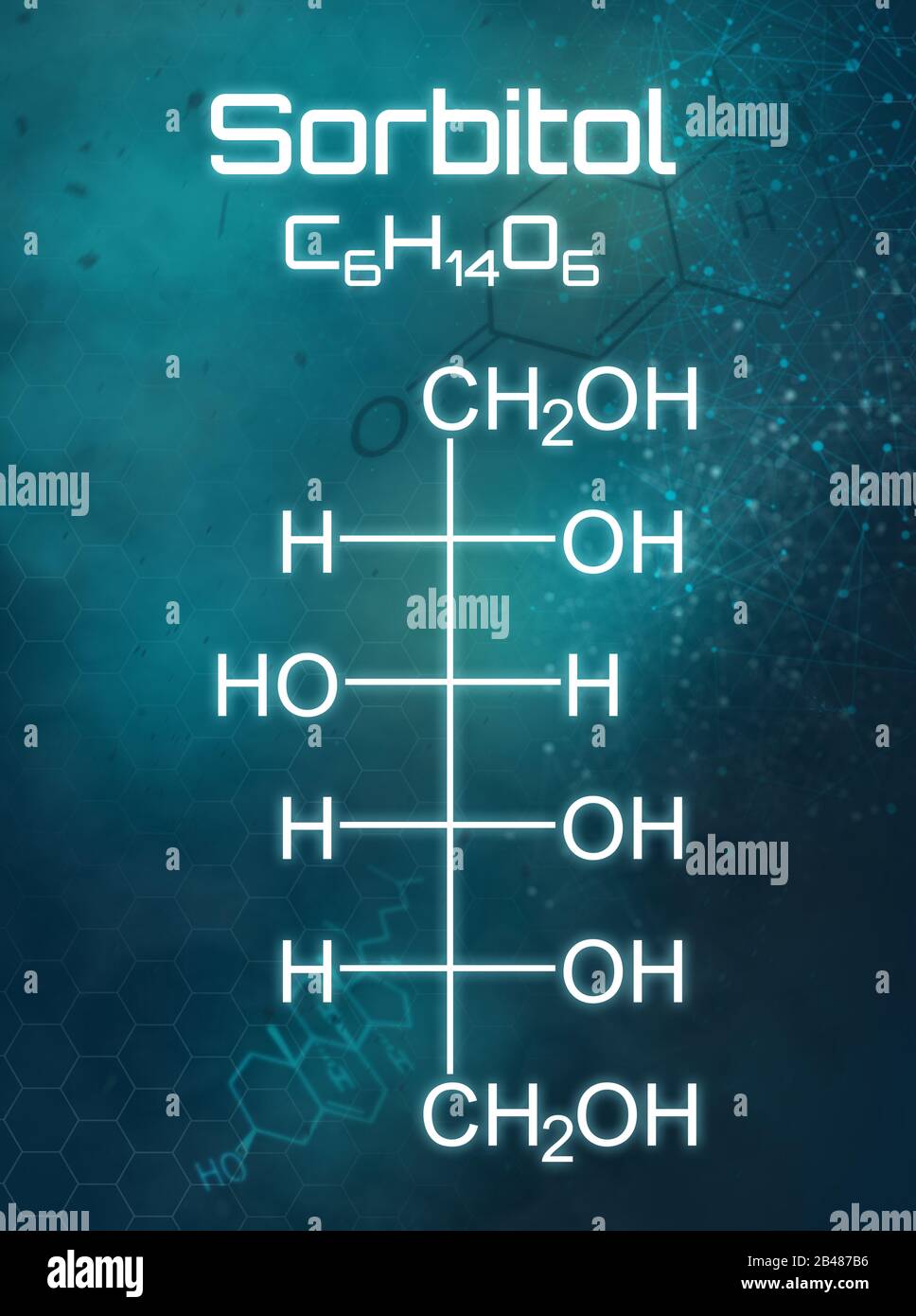 Chemical formula of Sorbitol on a futuristic background Stock Photo - Alamy
