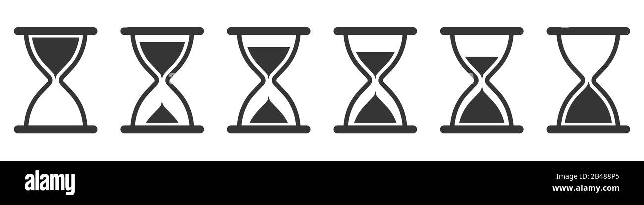 Set of sandglass icons isolated. Hourglass icon in flat style. Time or ...