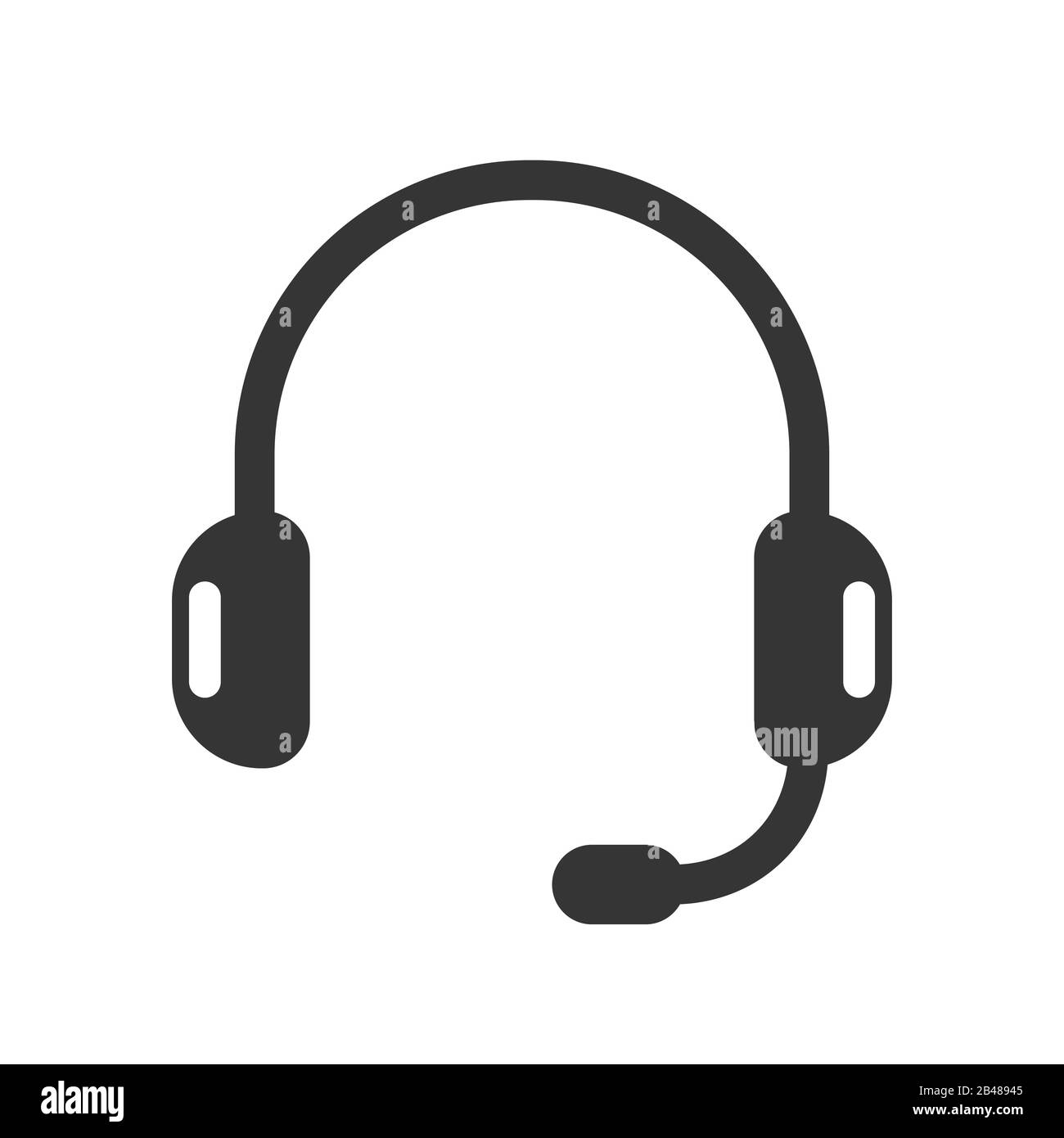 Vector Headphones icon. Black Headphones icon isolated. Headphones with