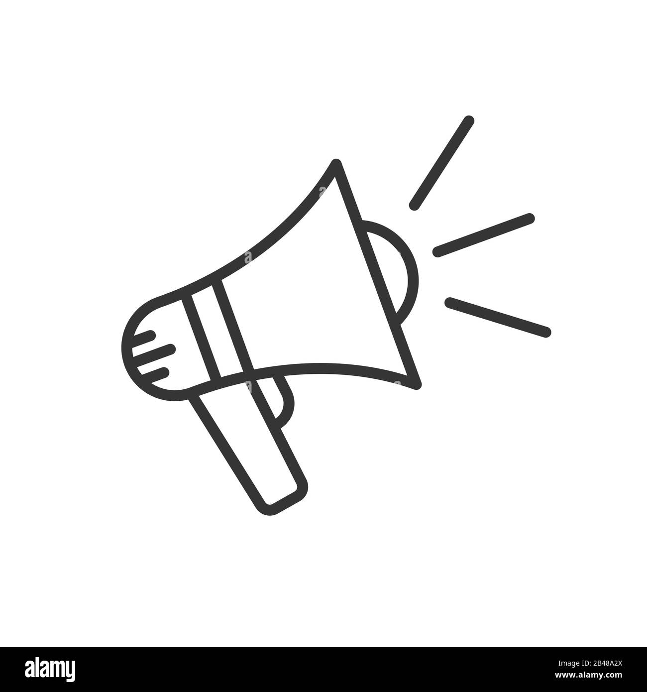 Symbol of rally or protest. Black Megaphone icon isolated. Vector Loudspeaker icon. Stock Vector