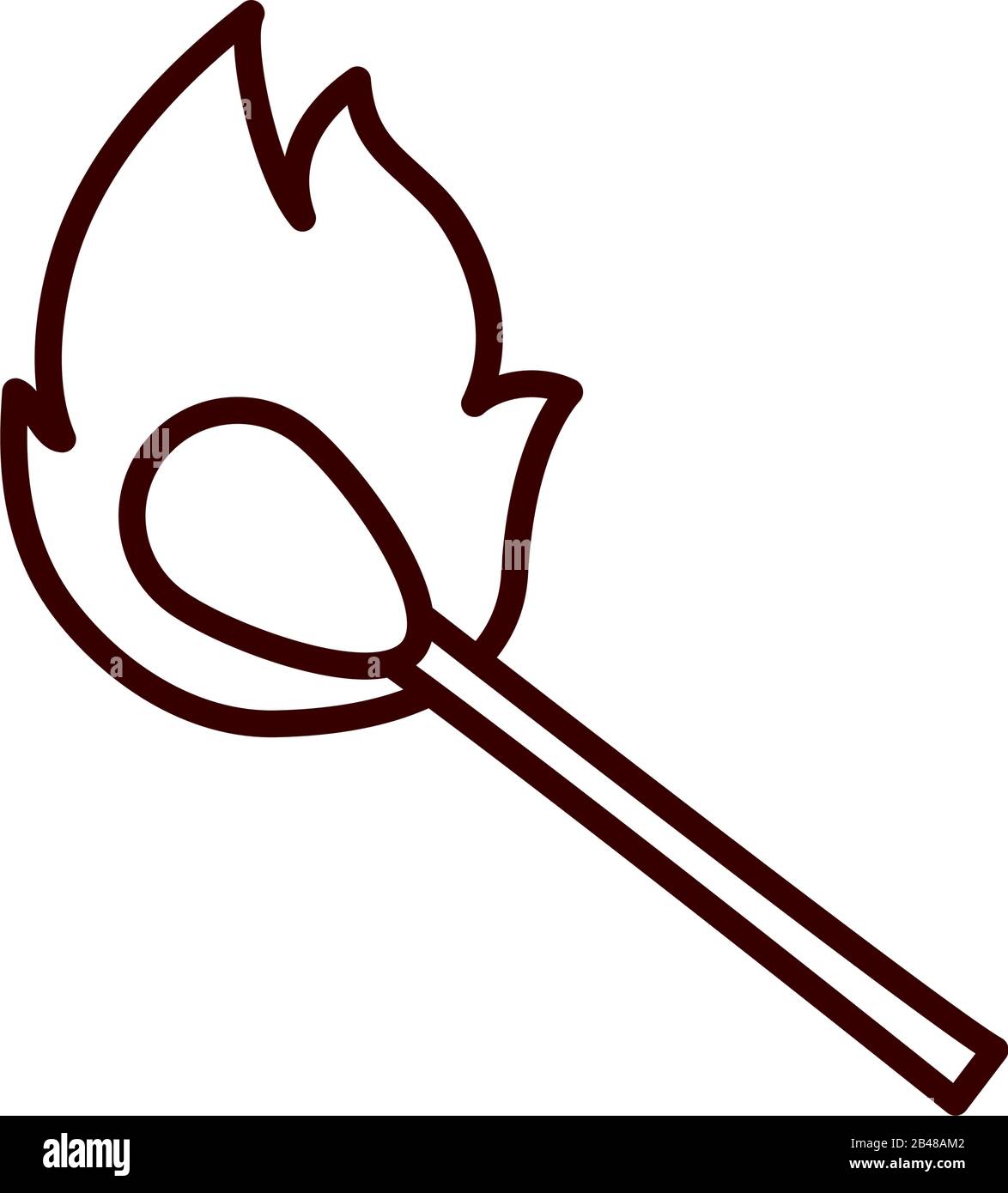 match with flame line style icon design of Fire bonfire hot burn light ...