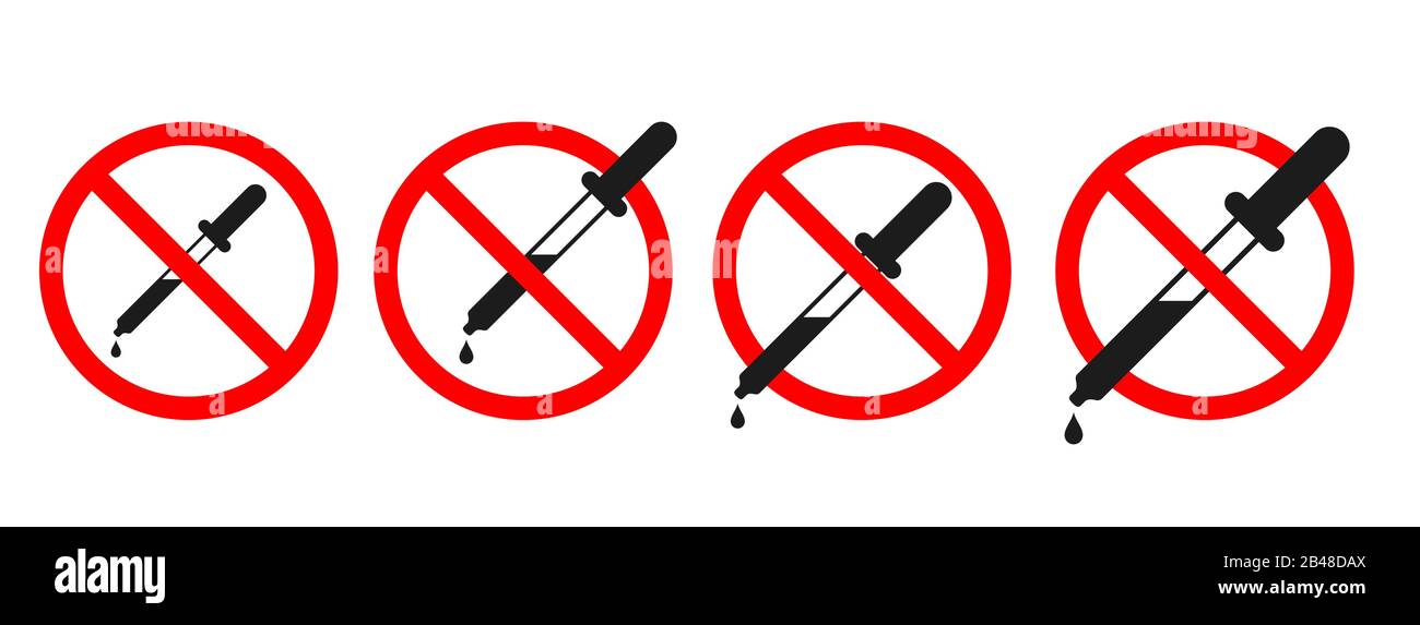 Test ban sign on white background. No pipette sign. Laboratory analysis ...