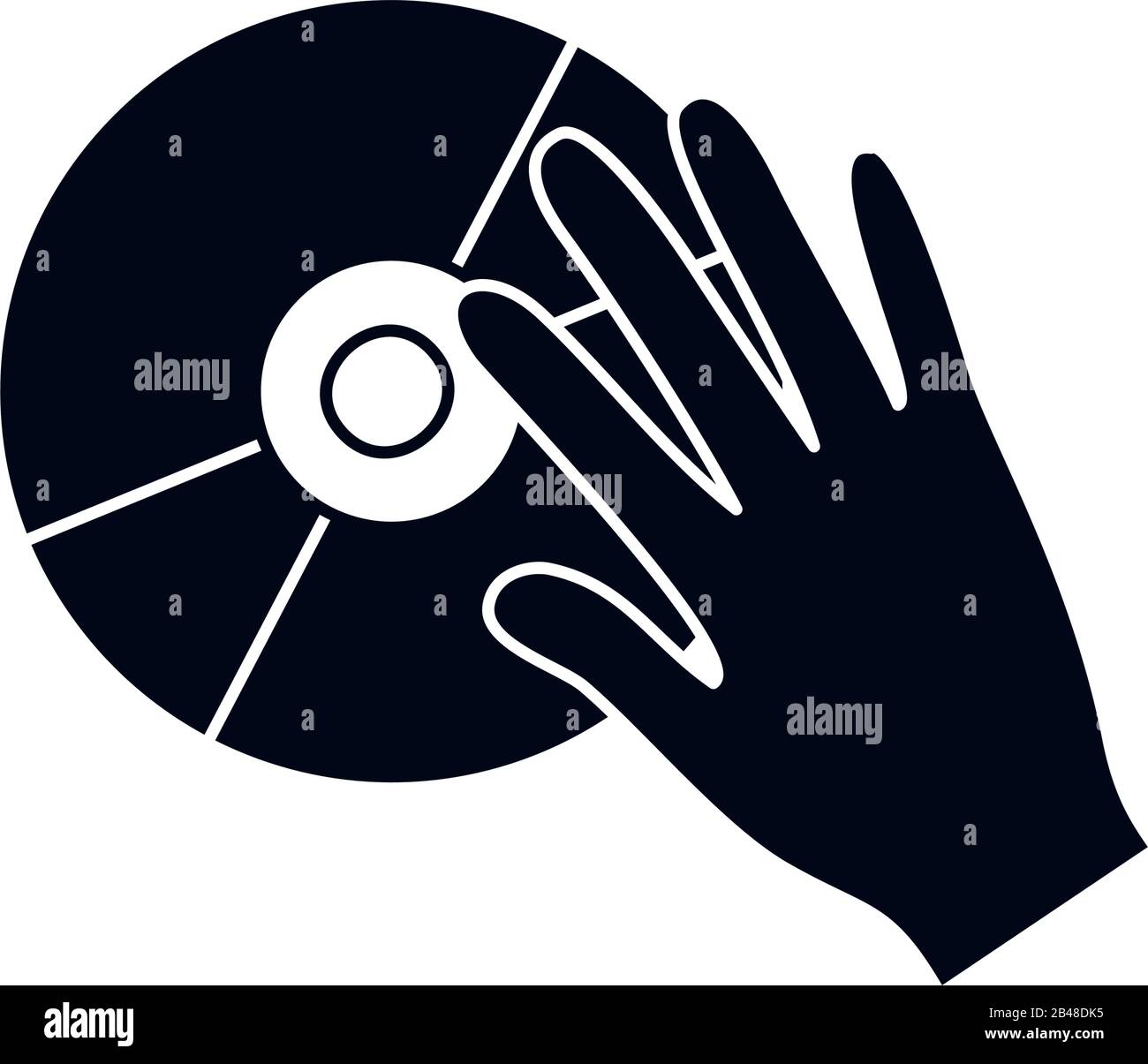 hand with cd silhouette style icon design, Music sound melody song ...