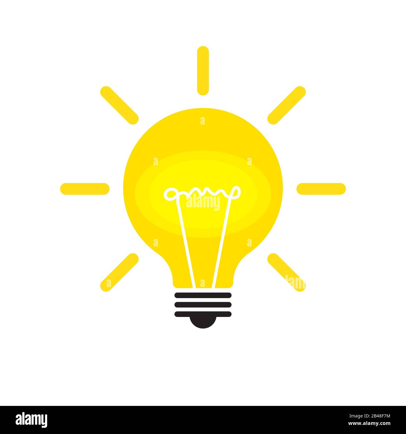 Lightbulb icon isolated. Vector bulb icon in flat design. Vector  illustration Stock Vector Image & Art - Alamy