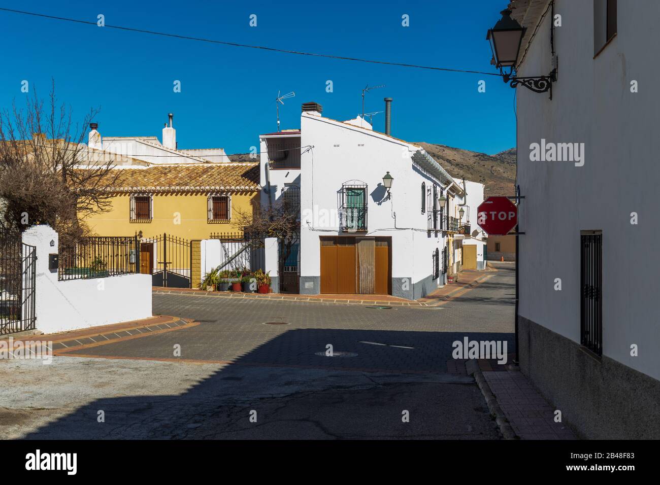 Traditional Spanish Rural Houses in El Contador, A Small town In Andalusia Spain Stock Photo