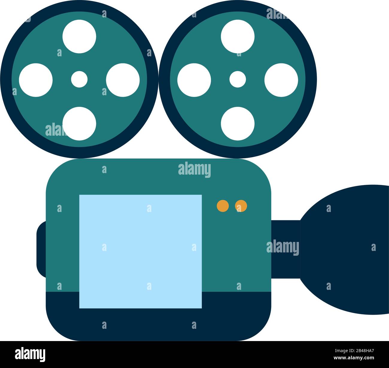 camera flat style icon design, movie cinema video film media ...