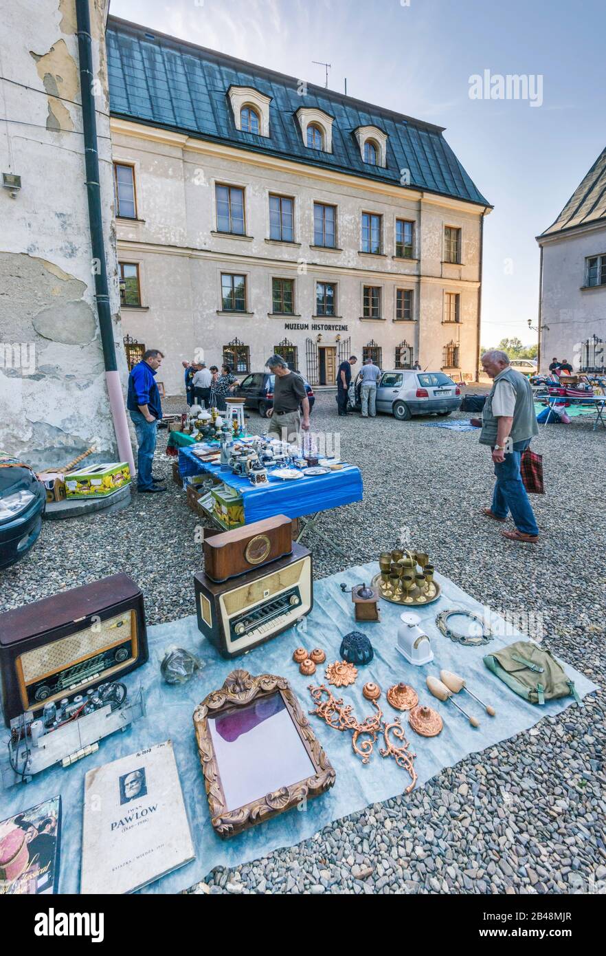 Flea market at Dukla Palace, now History Museum, in Dukla, Malopolska, Poland Stock Photo