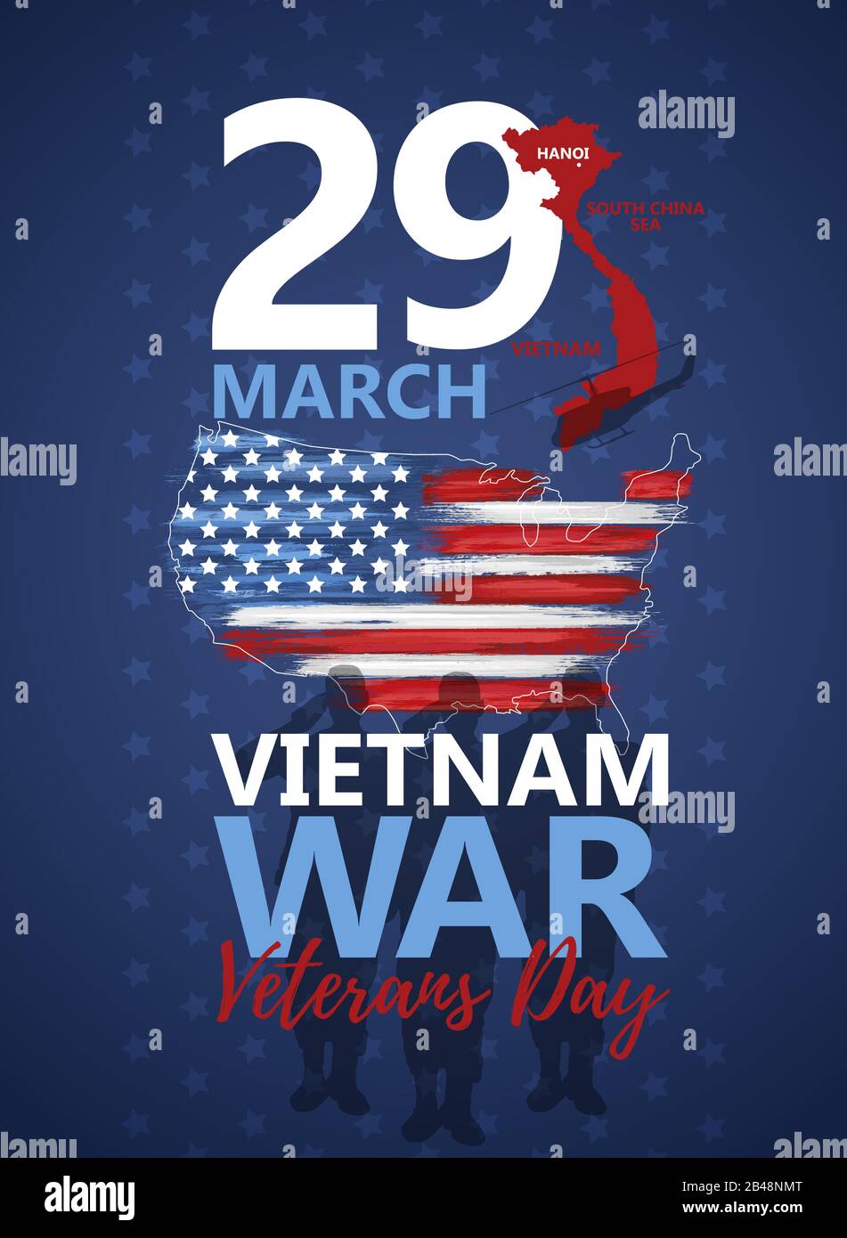 National Vietnam war veterans day banner Stock Vector