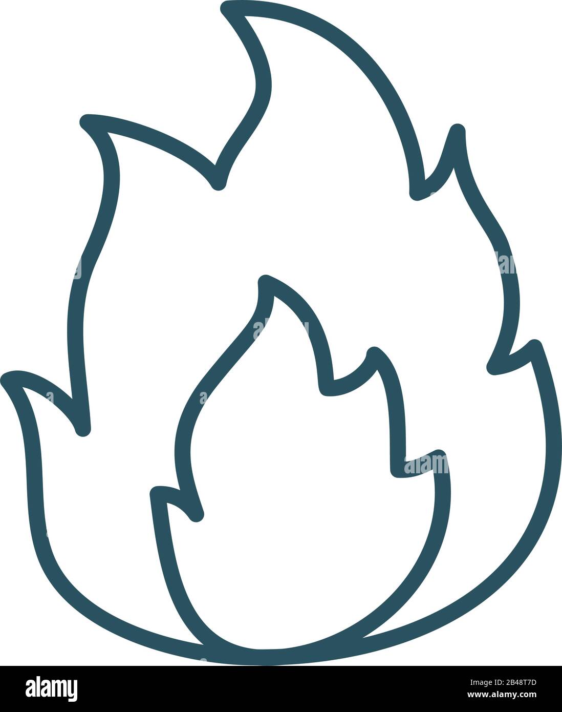 Flame line style icon design of Fire bonfire hot burn light flammable ...