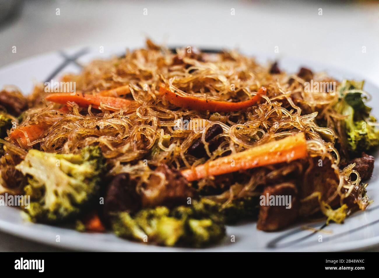 Asian Pan fried rice noodles food Stock Photo Alamy
