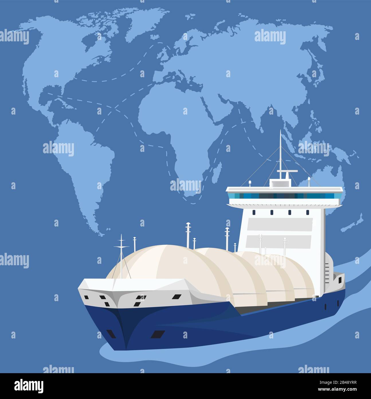 Gas tanker at seascape vector illustration Stock Vector