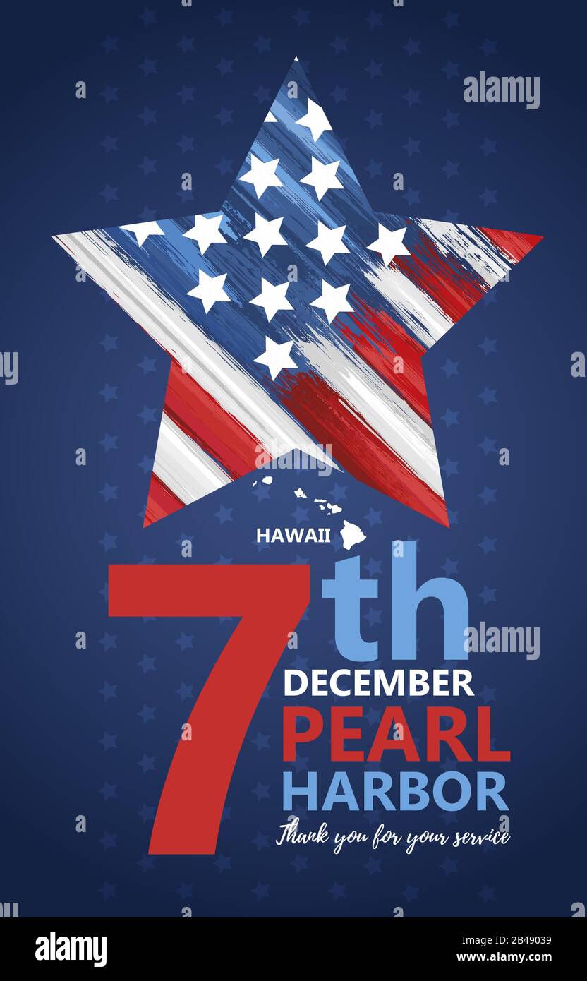 Pearl Harbor, Hawaii remembrance day Stock Vector