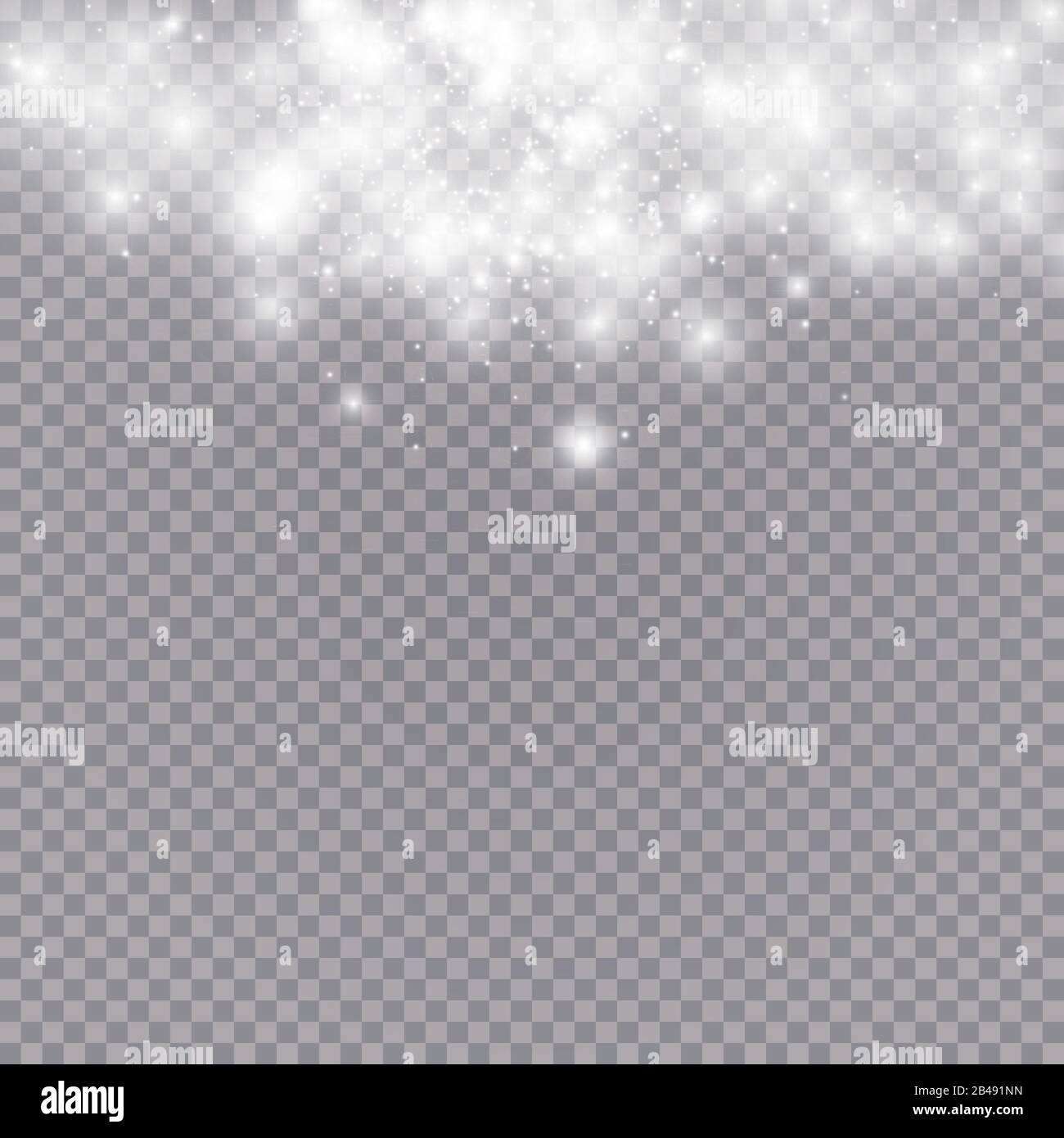 Glowing light effect with many glitter particles isolated on ...