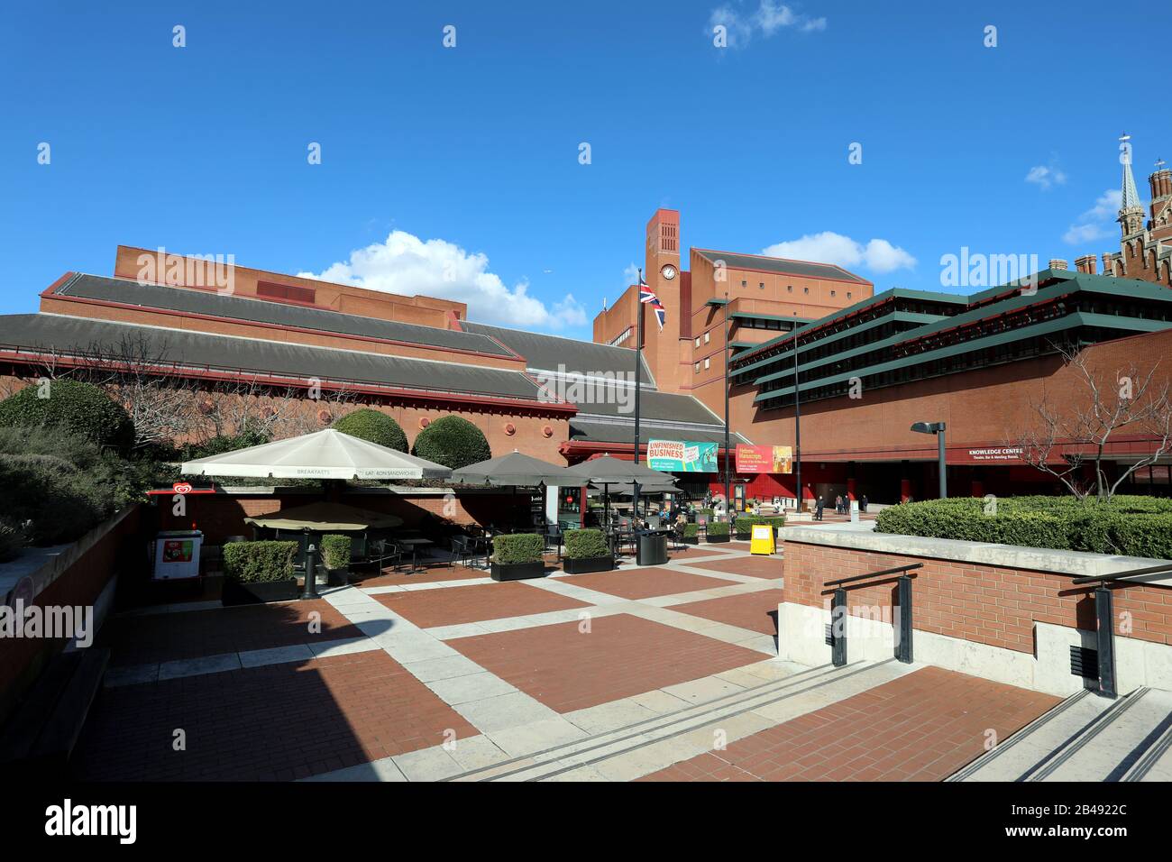 London / UK – March 6, 2020: Exterior of the British Library on Euston Road, London Stock Photo