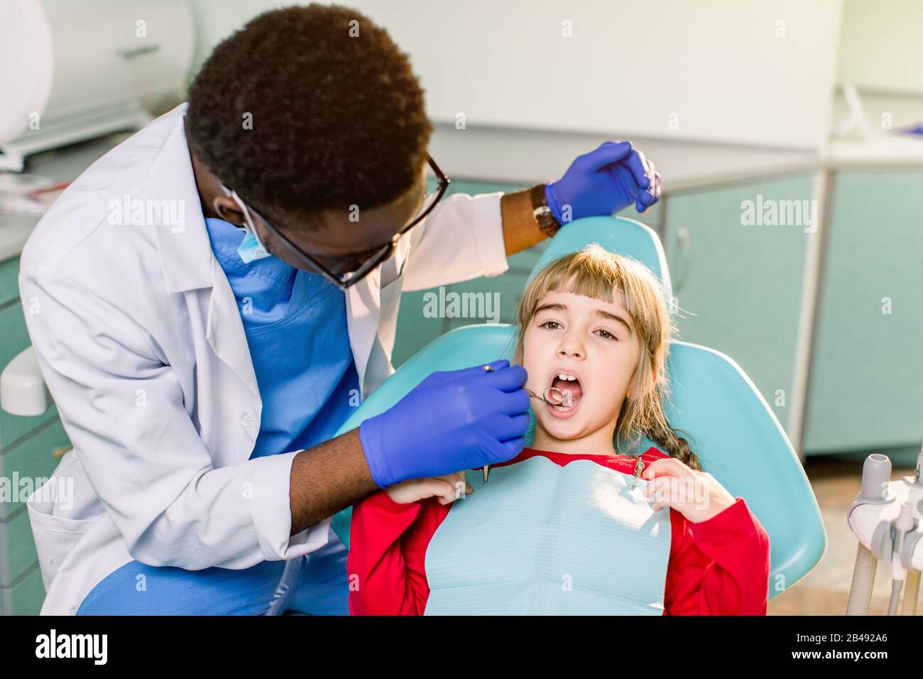 ooth treatment in a dental clinic. Children's dental medical department