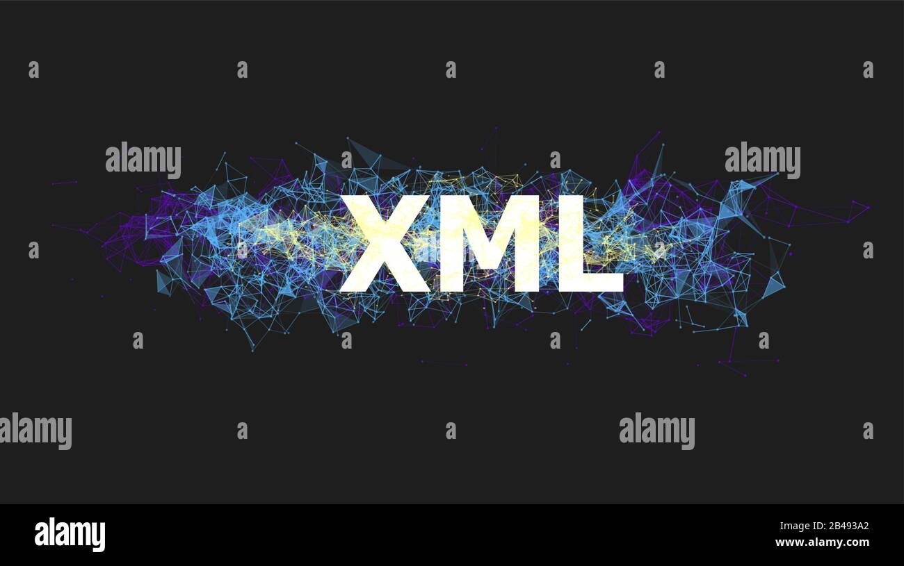 XML technology banner for website design Stock Vector