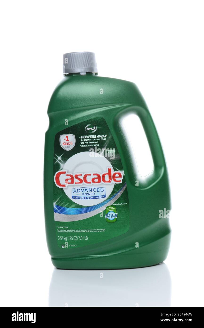 IRVINE, CA FEBRUARY 19, 2015 A bottle of Cascade Dishwasher