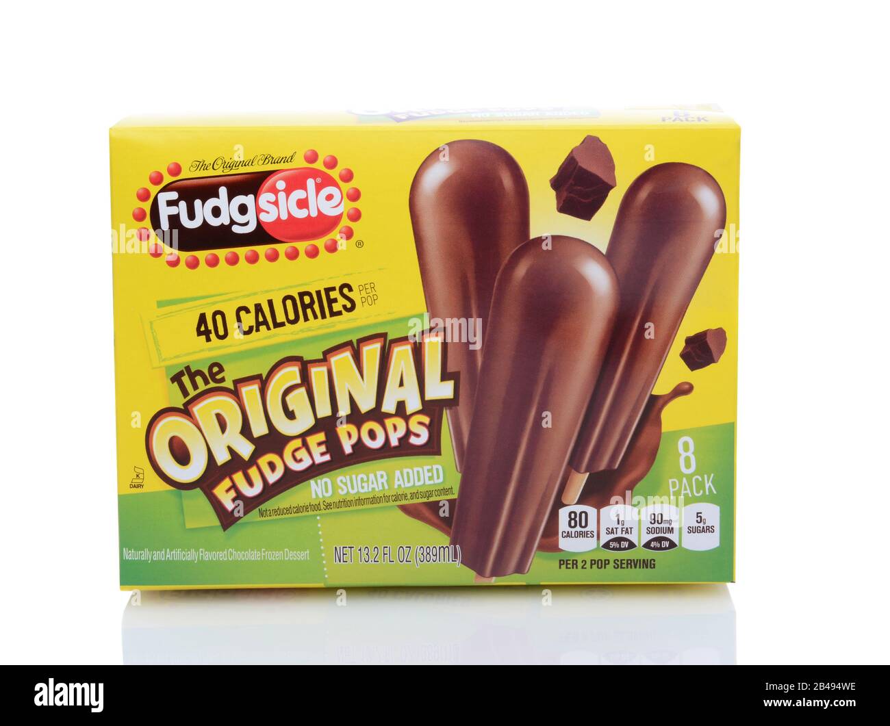IRVINE, CA - May 14, 2014: An 8 pack of Fudgsicle Brand frozen dessert bars. Fudgsicle is a registered trademark of Unilever. Stock Photo