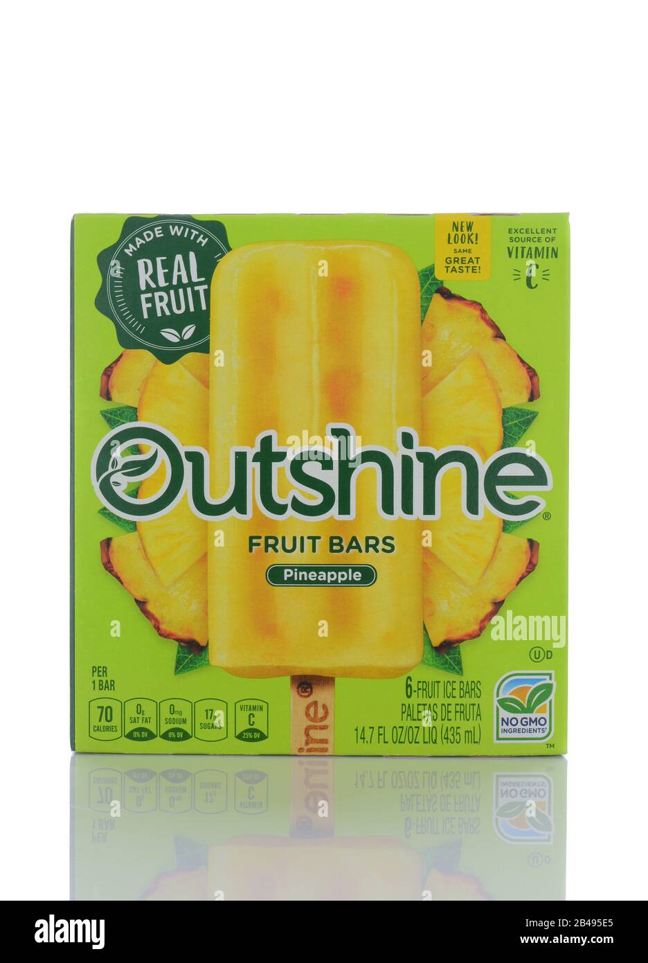 IRVINE, CALIF SEPT 12, 2018 Outshine Pineapple Fruit Bars, made with
