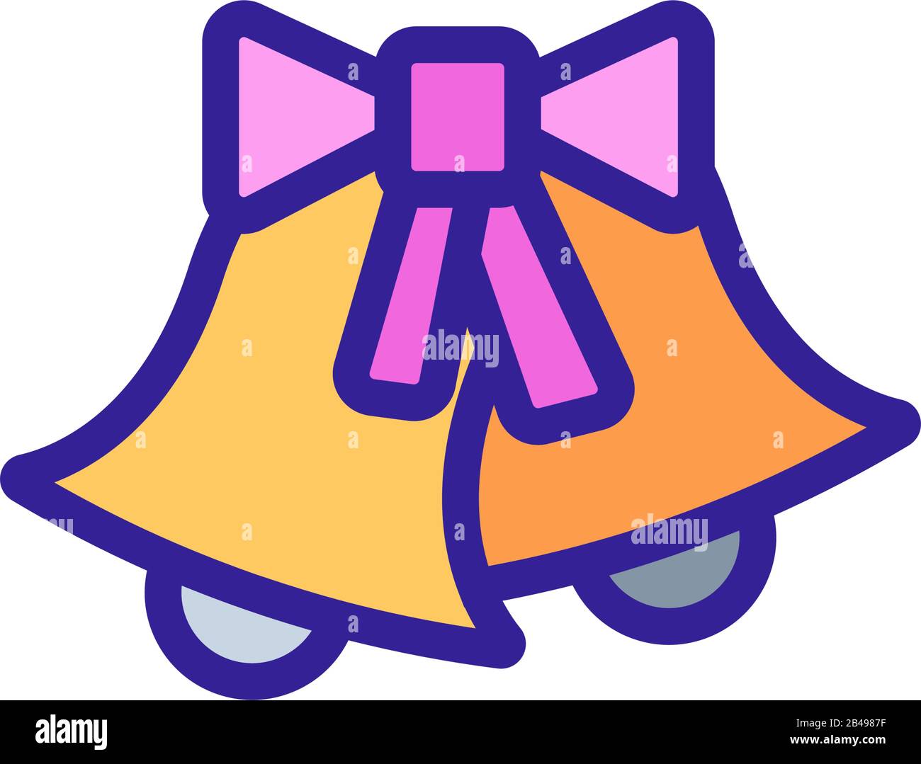 bells icon vector. Isolated contour symbol illustration Stock Vector