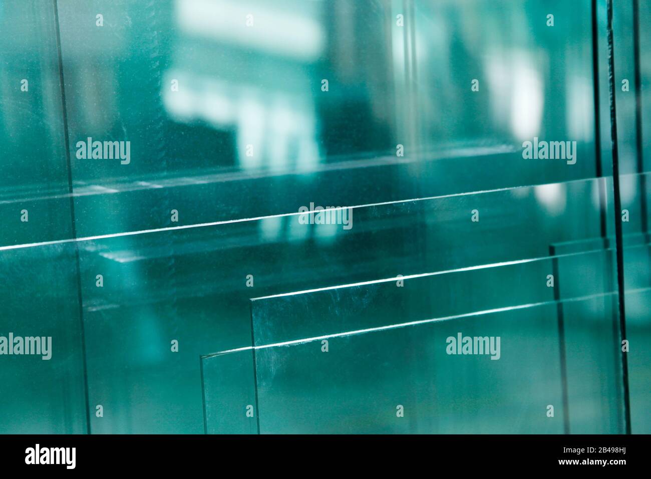 Glass factory. Newly manufactured glass Stock Photo Alamy