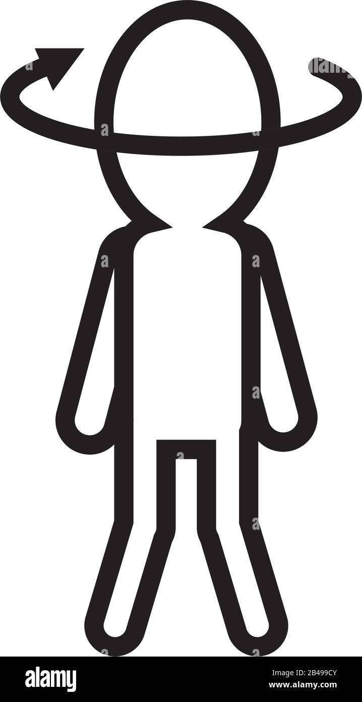 human with arrow around silhouette line style icon Stock Vector Image ...