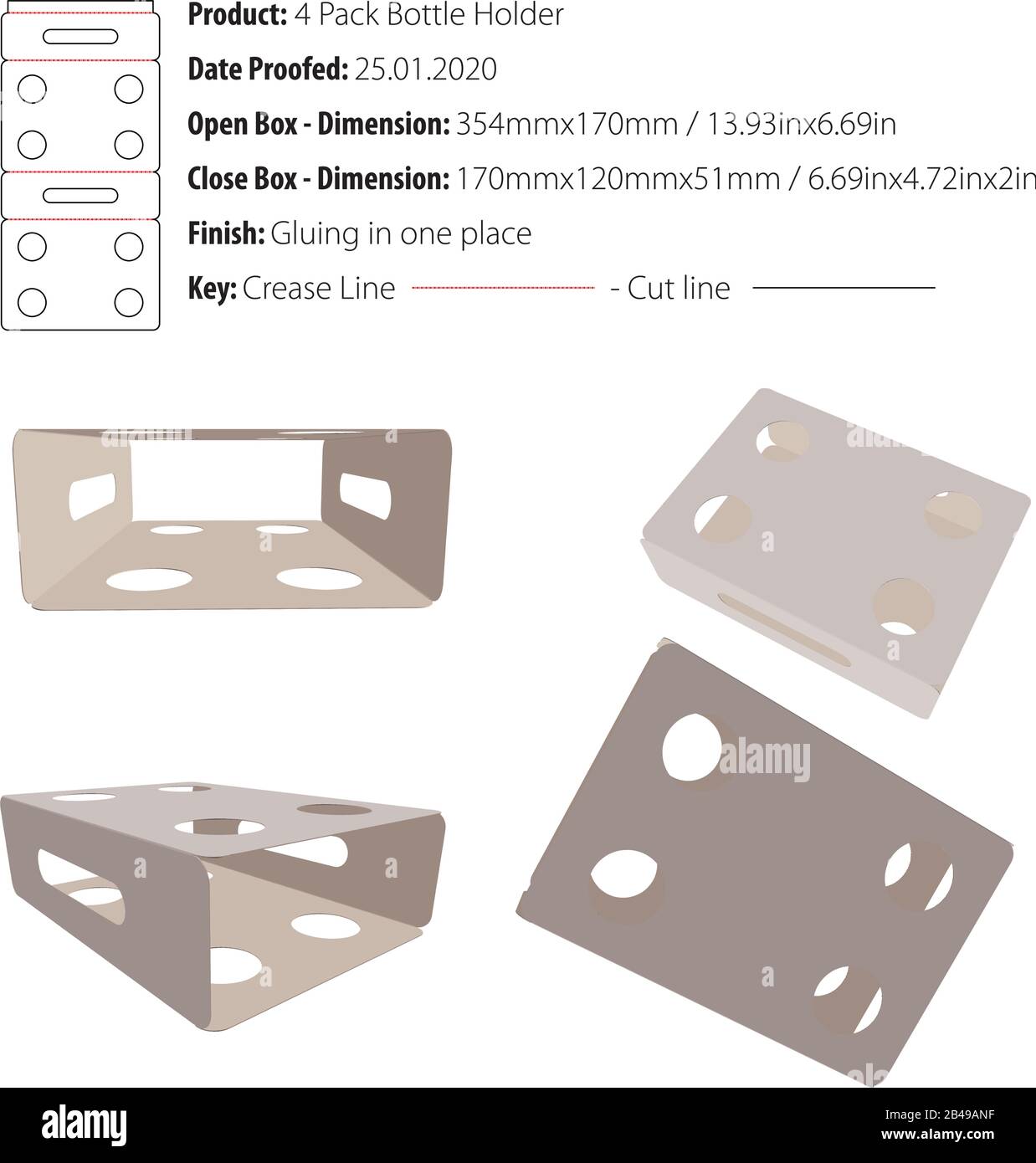 4 Pack Bottle Holder die cut vector Stock Vector Image & Art Alamy