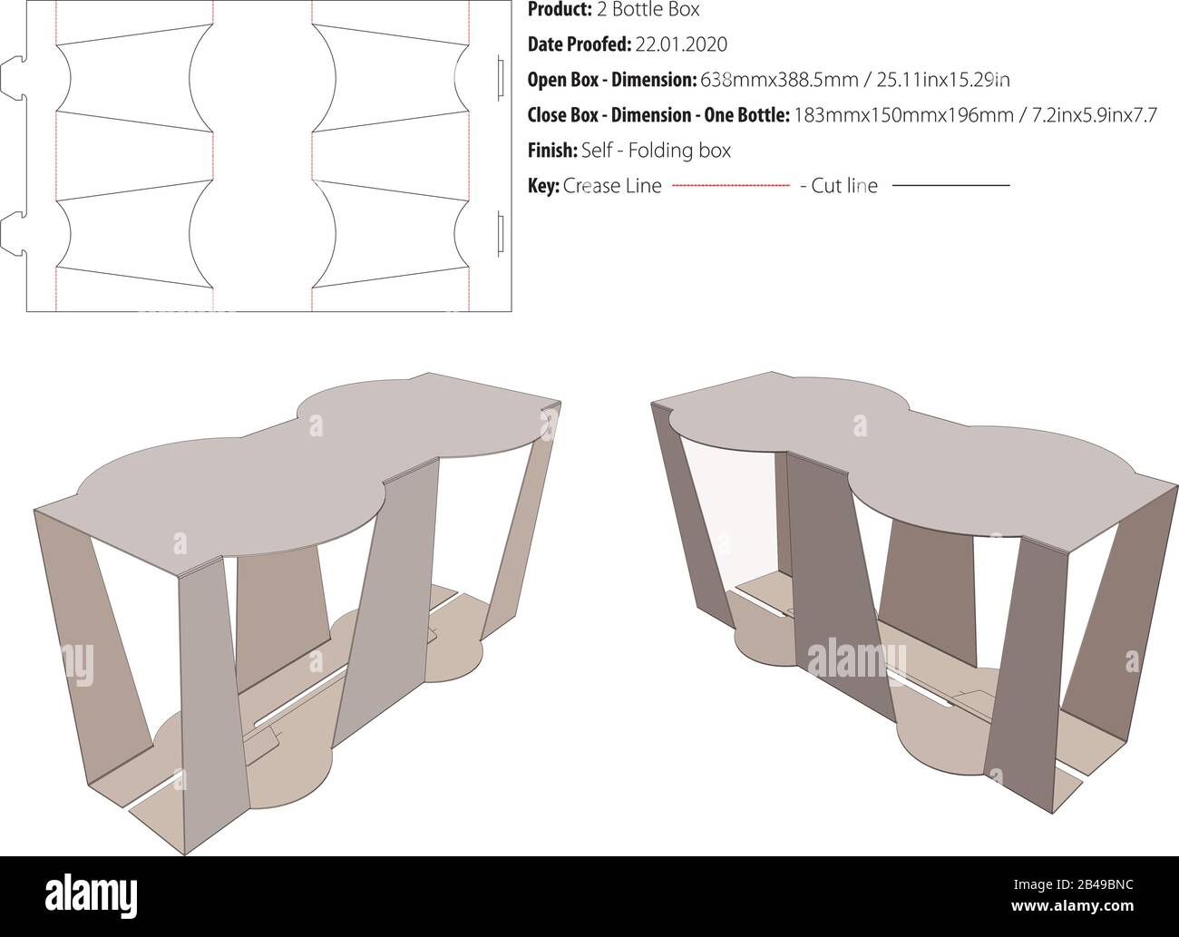 2 Pack Bottle Holder die cut vector Stock Vector