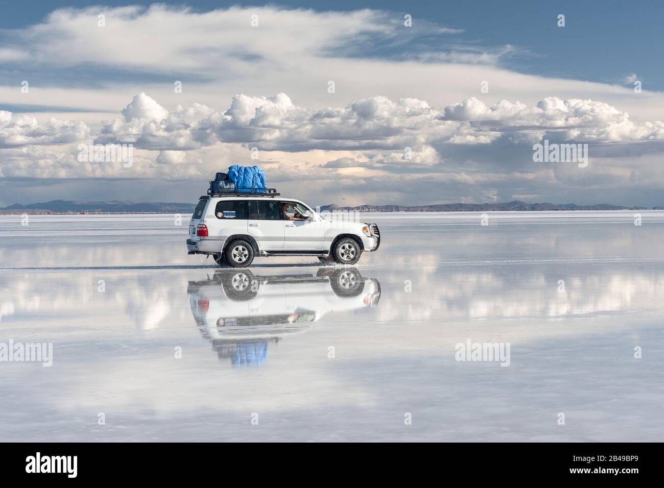 Salar de Uyuni salt flats in Bolivia. Stock Photo