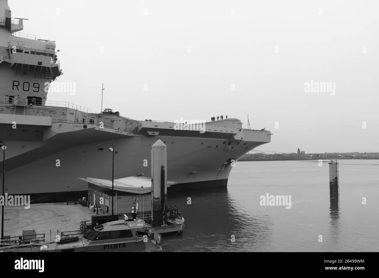 HMS Prince of Wales aircraft carrier at prince dock Liverpool   Credit : Mike Clarke/ Alamy Stock Photos Stock Photo