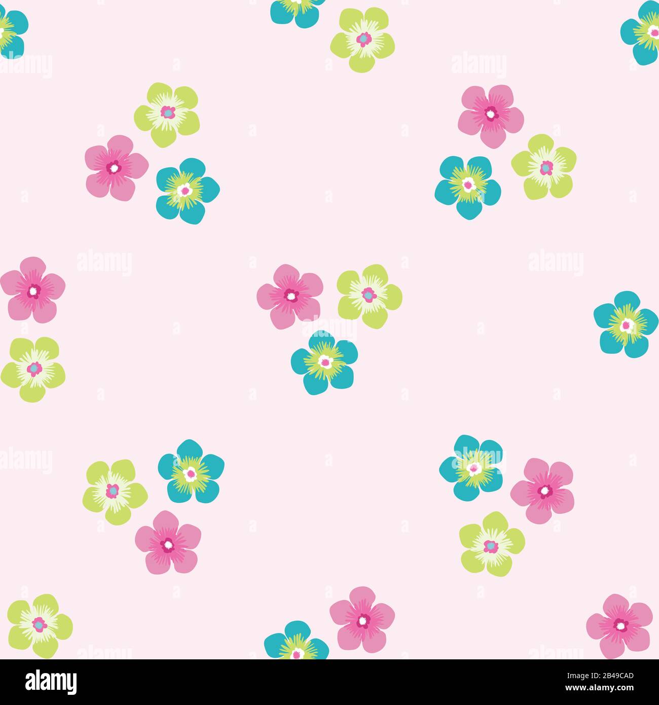 Trio of small flowers seamless vector pattern background. Groups of  multicolor blooms tropical backdrop. Modern drawn floral illustration. All  over Stock Vector Image & Art - Alamy