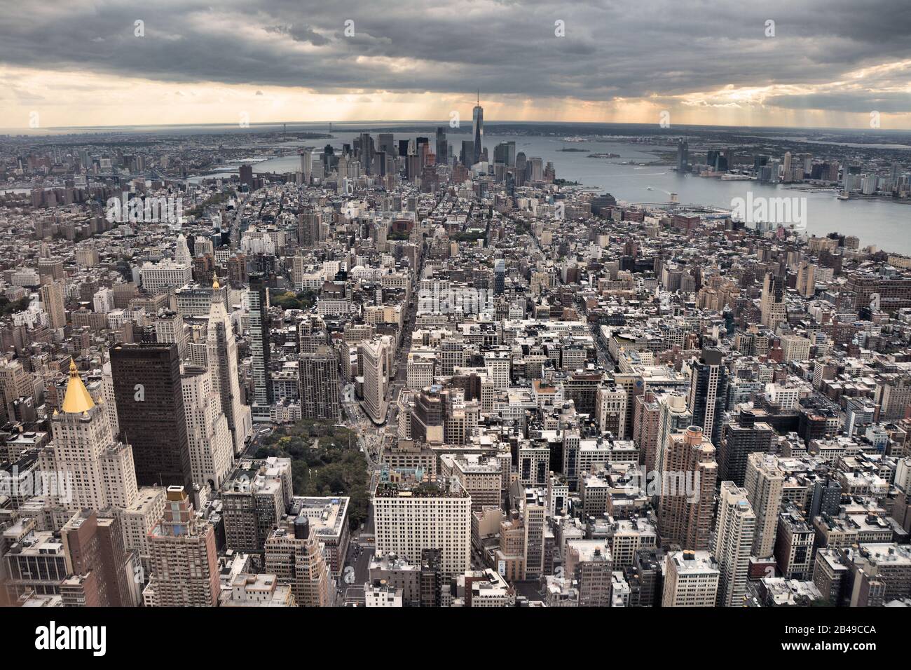 View of Manhattan Downtown skyline Stock Photo - Alamy