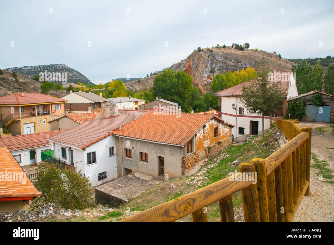 Overview. Ucero, Soria province, Castilla Leon, Spain. Stock Photo