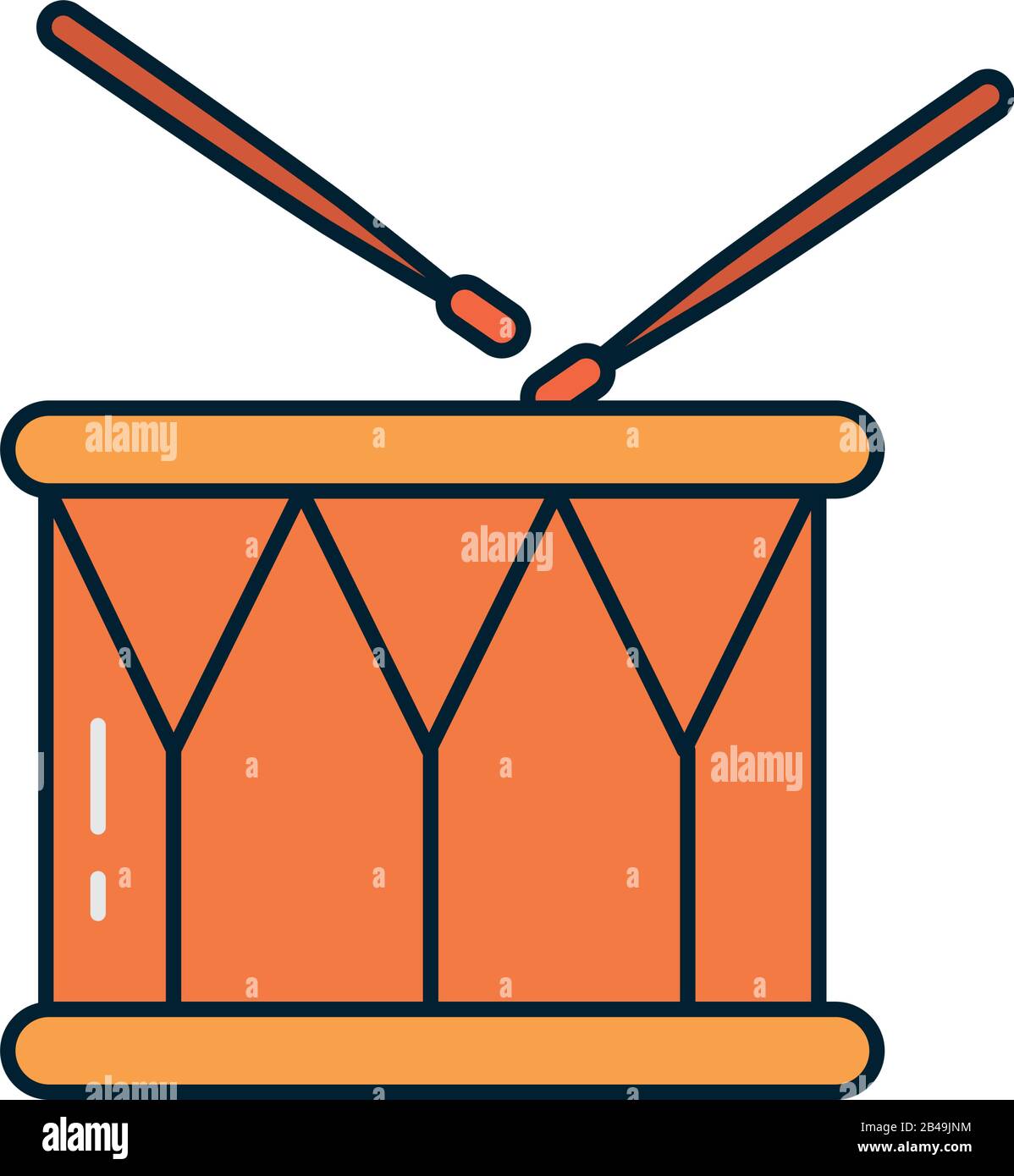 drum instrument line and fill style icon design, Music sound melody ...