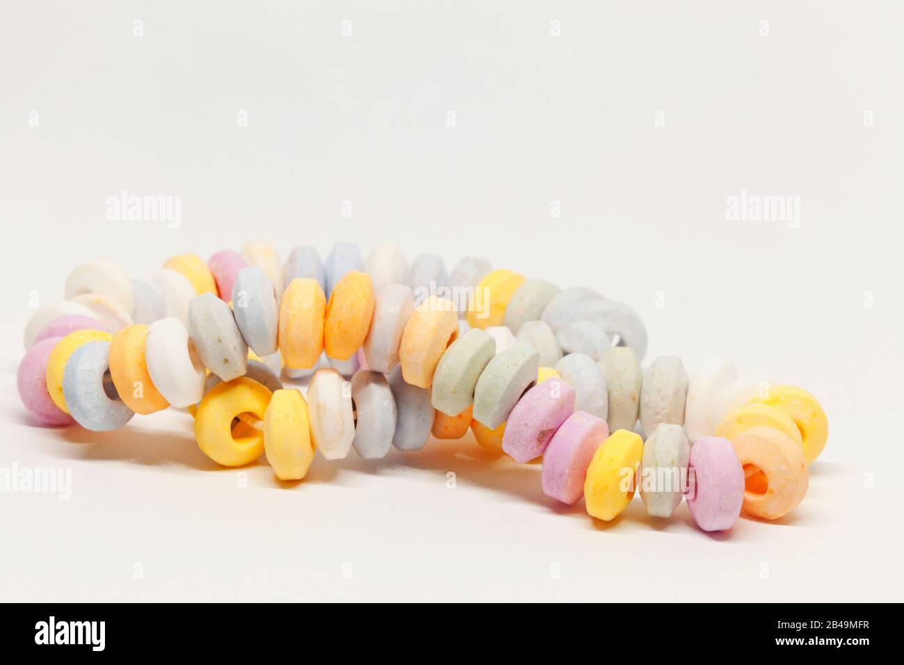 candy necklace for Easter on white background Stock Photo