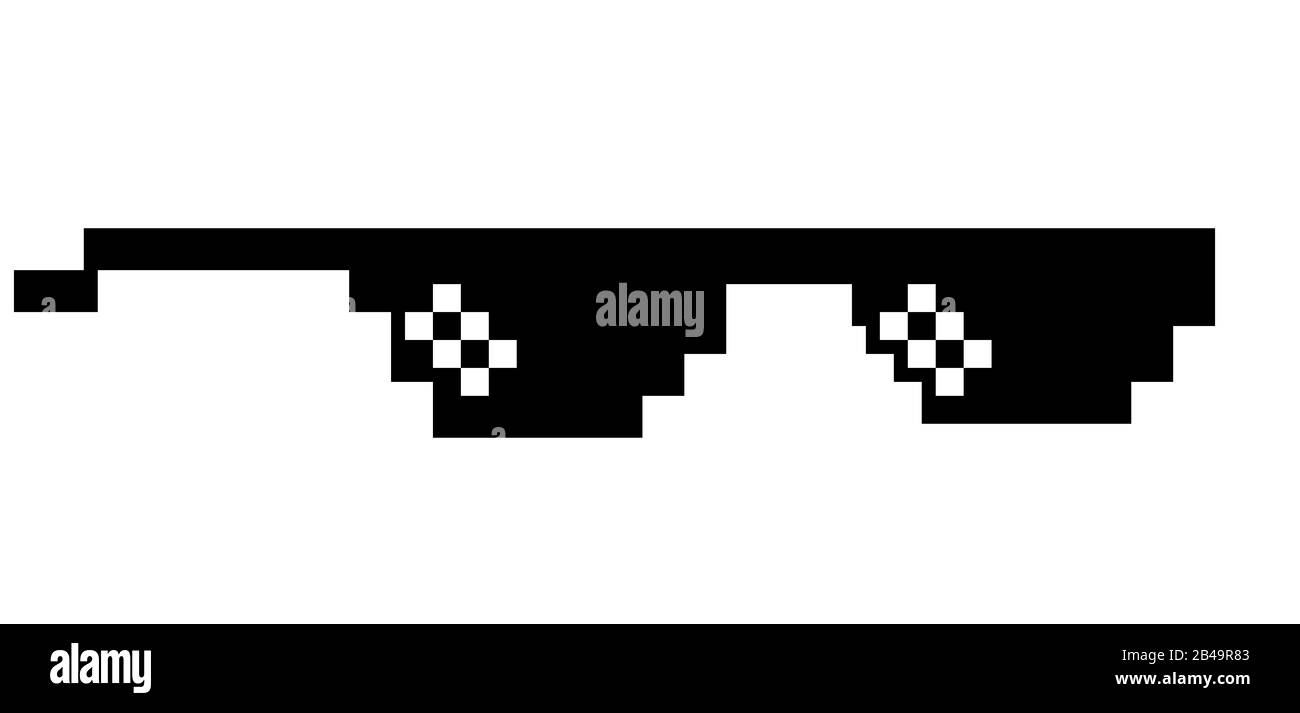 thug life sunglasses black prank fun illustration Stock Photo - Alamy