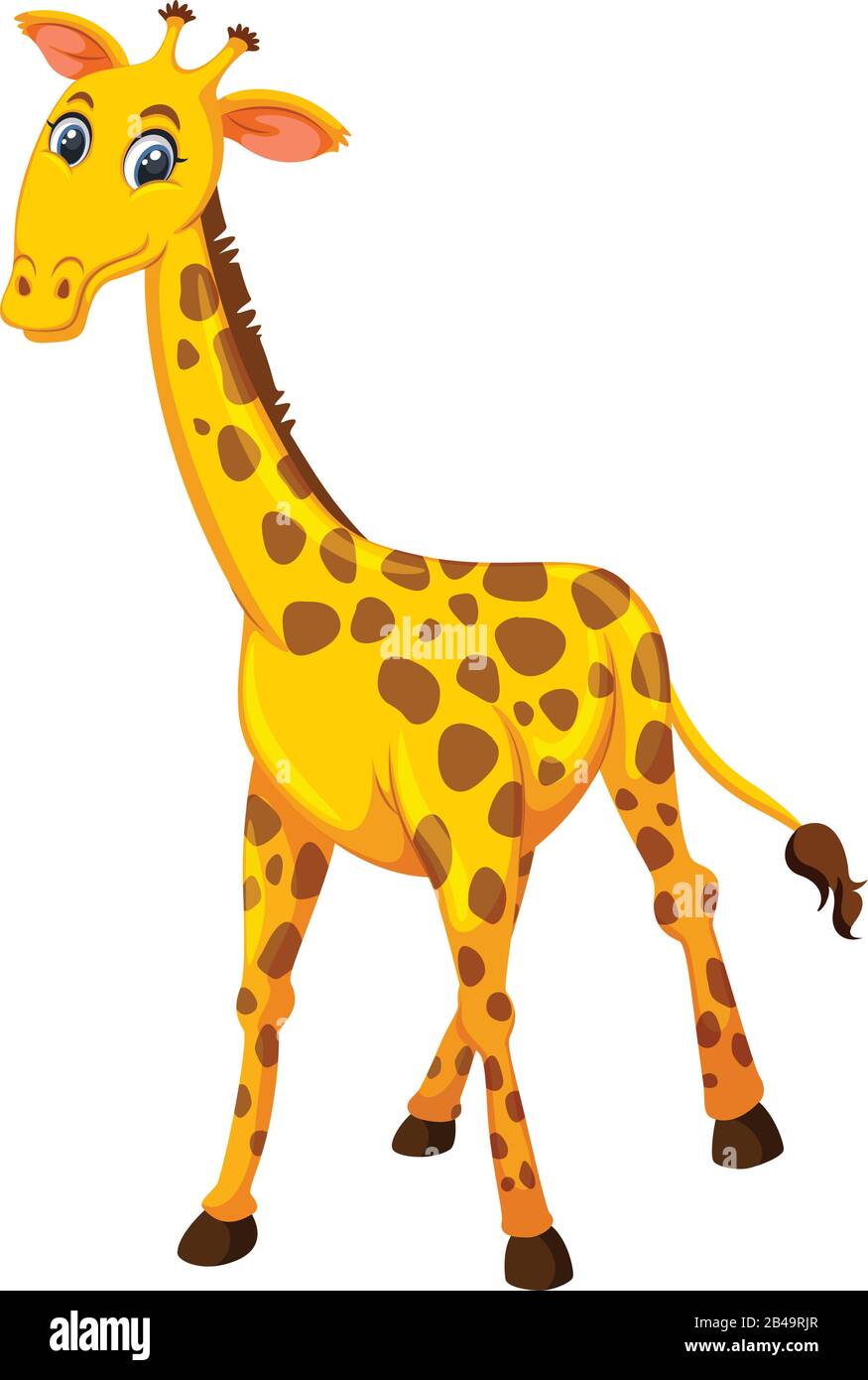 Illustration of giraffe with white background vector Stock Vector