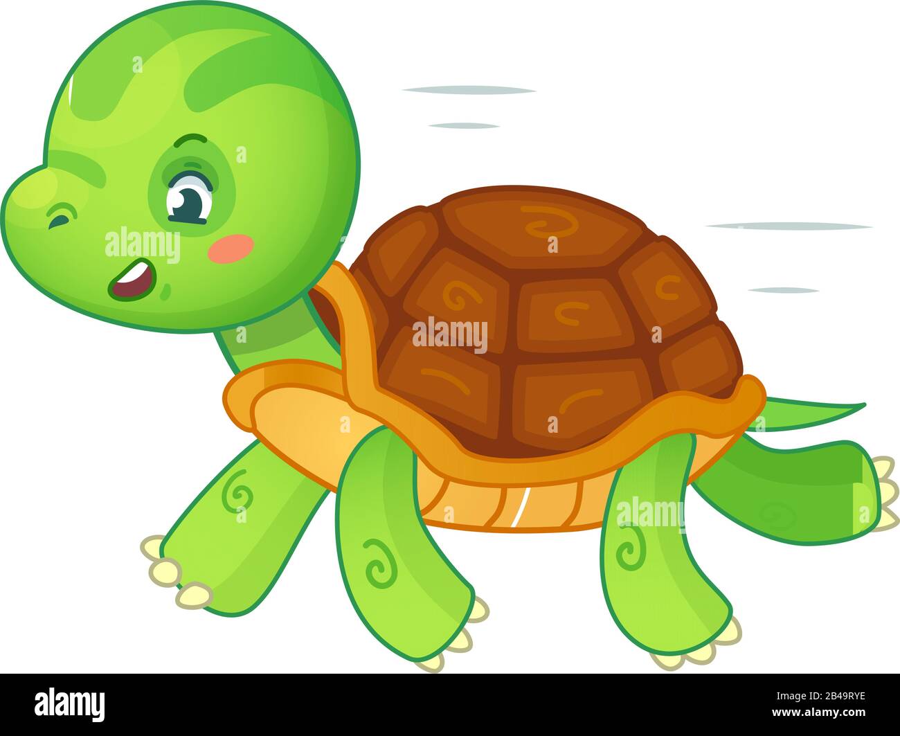 Illustration of turtle, with white background vector Stock Vector